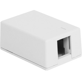 ICC 1-Port Surface Mount Box, White, Works with Wide and Slim Profile Keystone Jacks (Sold Separately), Compact Outlet for Voice and Data Connections, UL Listed TAA Compliant, IC107SB1WH