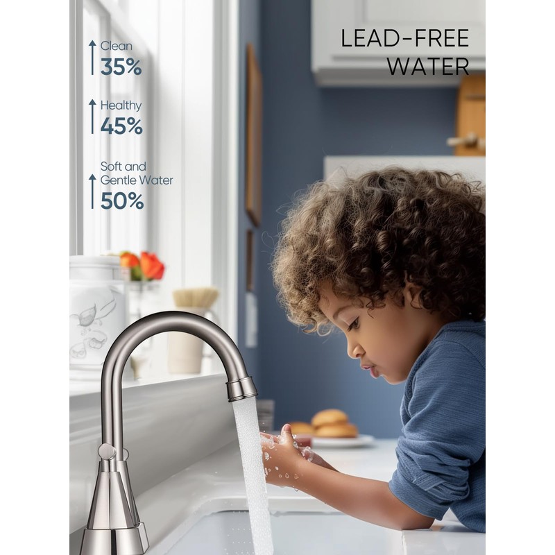 Cobbe 4 inch Brushed Nickel Bathroom Faucets with Pop up