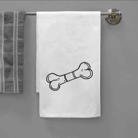 Azeeda 'Hundeknochen' Weißes Geschirrtuch aus Baumwolle (TW00014832)