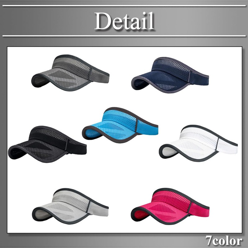 Buzz Selection CAP499 Visor, Sun Visor, Hat, Mesh, Running, Sunshade,