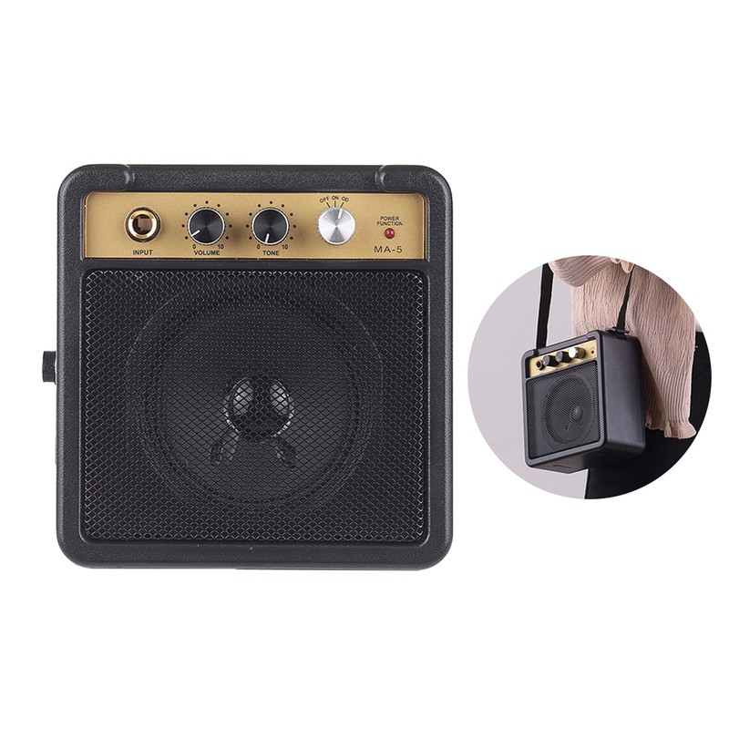 Btuty Mini Guitar Amplifier Amplifier Speaker 1W, 6.35mm Input 1/4"