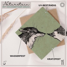 Ligarti® Natural Stone Tile (100% Marble) As High-Quality Coaster for Drinks, Pots or as a Wall Picture | Design Tile with Fleece in 10 x 10 cm