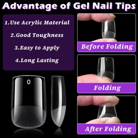 LoveOurHome 360pc Short Square Nail Tips Clear Fake Nails Short Square Gel Nail Tips Full Cover Acrylic Nails Clear Press on Nails Short False Nail 15 Sizes Fingernails for Gel Nail Extension