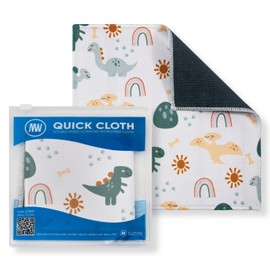 Quick Cloth Microfiber Glasses Cleaning Cloths – 8x8, Dinosaurs, 1 Pack with Case | Double-Sided Lens Cleaner for Eyeglasses, Camera, Screens & Glass | Reusable Microfiber Glass Polishing Cloths