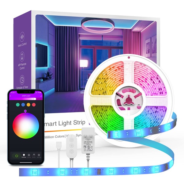 OHMAX Smart LED Strip Lights, 16.4ft RGB Light Compatible with