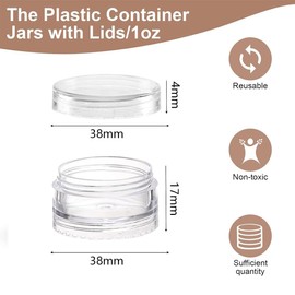 CUHZA Pack of 6 Transparent Empty Containers, 10 ml Empty Jar, Clear Jar, Cream Jar, Empty Cream Jar, Mini Tins, Cosmetic Containers, Travel Sample Containers, Used for Lip Balm, Lotio