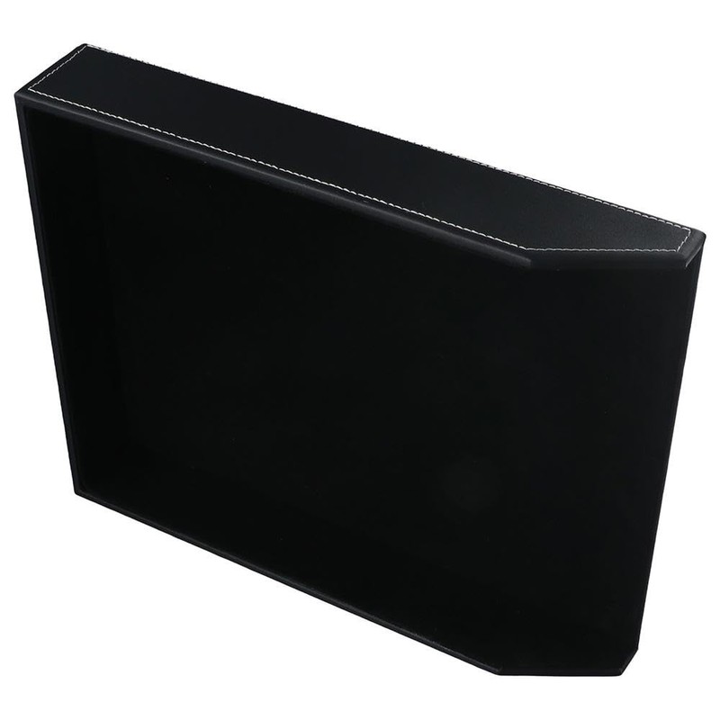 Risedot Black Leather Letter Tray Desk Organizer Document Holder Perfect