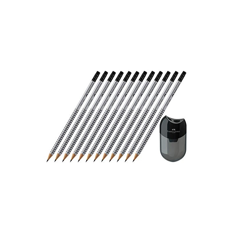Faber-Castell GRIP 2001 HB Pencil with Eraser Tip (12 Pencils