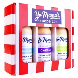Yo Mama’s Foods Low-Carb Dressings Gift Set | Includes (1) Ranch, (1) Caesar, (1) Italian | Sugar-Free | Dairy-Free | Gluten-Free and made from Fresh Ingredients