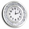 DMDFIRST Crystal Crushed Diamond Mirrored Round Wall Clock 16x16x2 inches
