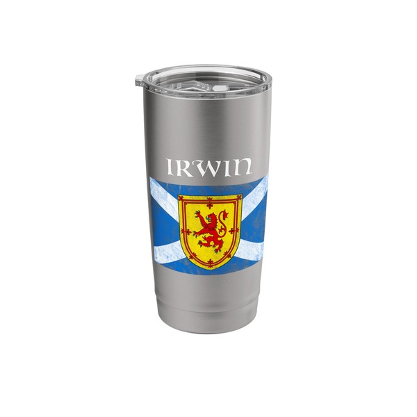 Irwin Scottish Clan Name Lion Rampant Scotland Flag Stainless Steel