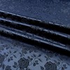 Ben Textiles Rose Satin Jaquard Navy Fabric By The Yard