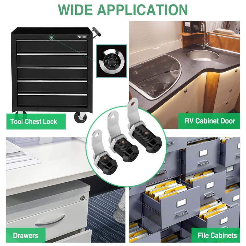 5 Pack Cabinet Lock with Keys, 7/8" RV Storage Locks