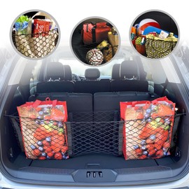 Envelope Style Trunk Cargo Net with 3 Pockets for Ford Explorer 2020-2023 - Car Accessories - Premium Trunk Organizers and Storage - Cargo Net for SUV - Vehicle Carrier Organizer for Ford Explorer