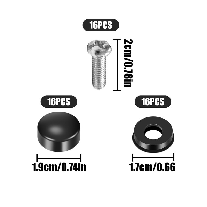 WELANE License Plate Screws Kit, 8 Set Universal Anti Theft