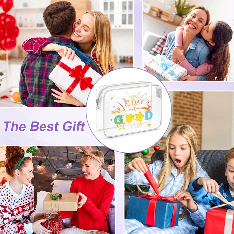 Sazuwu Positive Vibes Gifts for Women Clear Makeup Bags with