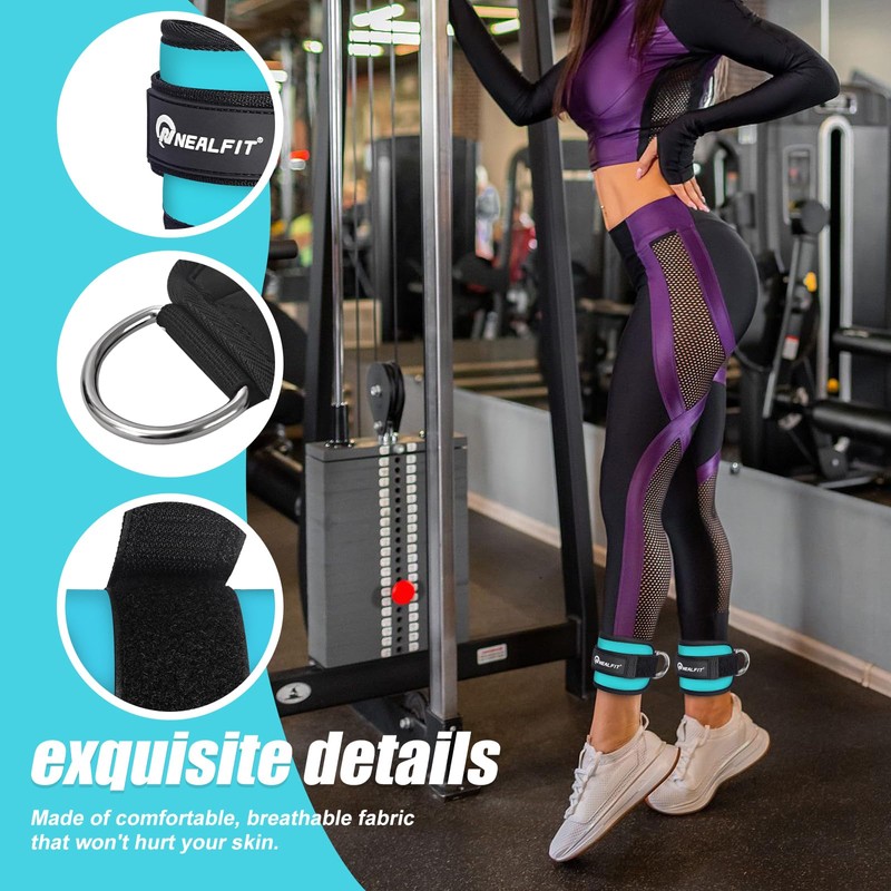 NEALFIT Ankle Strap for Cable Machine, Gym Ankle Cuff for