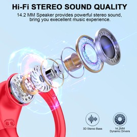 Wireless Earbud, Bluetooth 5.4 Headphones 75Hrs Playtime, Bluetooth Earbuds Deep Bass Noise Cancelling Mic, Over Ear Buds with Sport Earhooks, IP7 Waterproof Wireless Earphones for Workout/Running/Gym