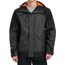 DURAWERK Water Resistant Jackets for Men Lightweight Windbreaker Jacket Hooded Mens Rain Jacket & Work Jackets for Men