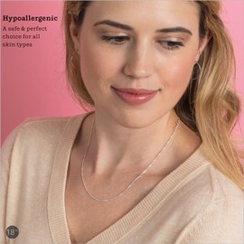 KEZEF Kette Damen | Schmuck | Halskette Damen | 1mm Venezianerkette | Silberkette Damen 925 ohne Anhänger | Erhältlich in Roségold, 585 vergoldetes Silber und 925 Silber | Necklace Women 30cm- 75cm