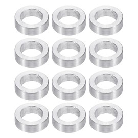 PATIKIL M10 Aluminum Spacers, 12pcs 3/8" x 5/8" Round Metal Spacers for 3/8 or M10 Screw Bolts, Unthreaded Standoff Bushing 3/16"L, 10.2x16x5mm