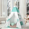 Kids Teepee Play Tent for Kids Indoor Tents | Kids Teepee Tent for Boys & Girls | Children Teepee for Toddler | Children Teepee Tent Indoor Kids Birthday (Green Chevron Teepee)