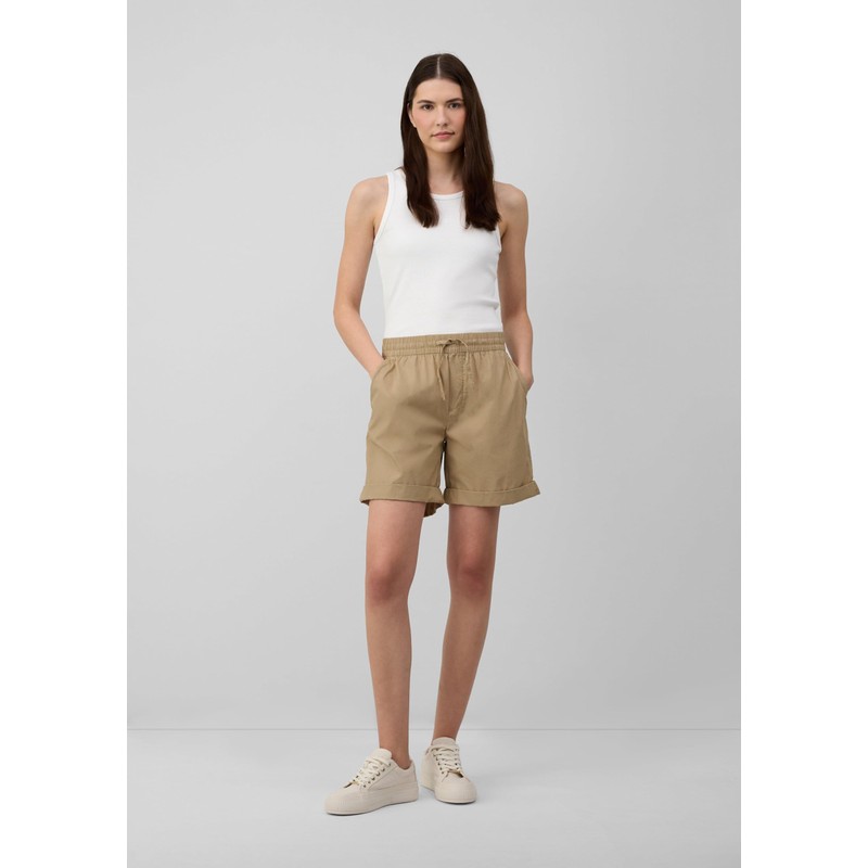s.Oliver Lightweight Relaxed Fit Cotton Blend Shorts, light brown, 42