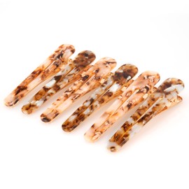 Cobahom 6 Pack 3.26 Inch Duckbill Hair Clips, Leopard Print Hair Pins Chic Tortoise Shell Hair Barrettes for Women and Girls (3 Beige + 3 Dark Brown)