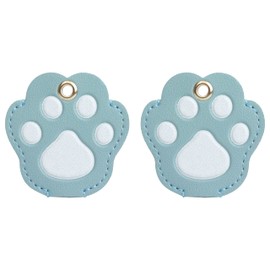 KOYOKOMA Key Cover, Set of 2, Choose from, Paw Key Cover, Cat and Dog, Cute, Key Case, PU Leather, Key Holder, Security Prevention, Hidden Number, Ring, Gift, Matching, blue/blue