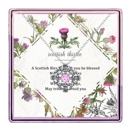 liforlove Scottish Thistle Jewelry Celtic Jewelry Scottish Jewelry Scottish Thistle Wishing Necklace Outlander Inspired Thistle Necklace Outlander Gifts Scottish Gifts (Purple Thistle Necklace)