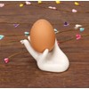 zoele White Ceramic Decorative Egg Cup Holder Stand - Breakfast