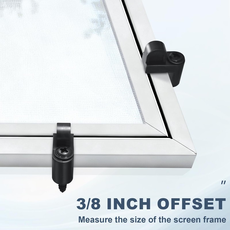 Chaokant 12-Pack 3/8 Inch Offset Window Screen Clips with Screws,