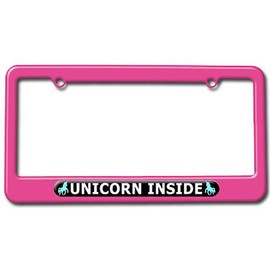 Graphics and More Unicorn Inside License Plate Tag Frame - Color Pink