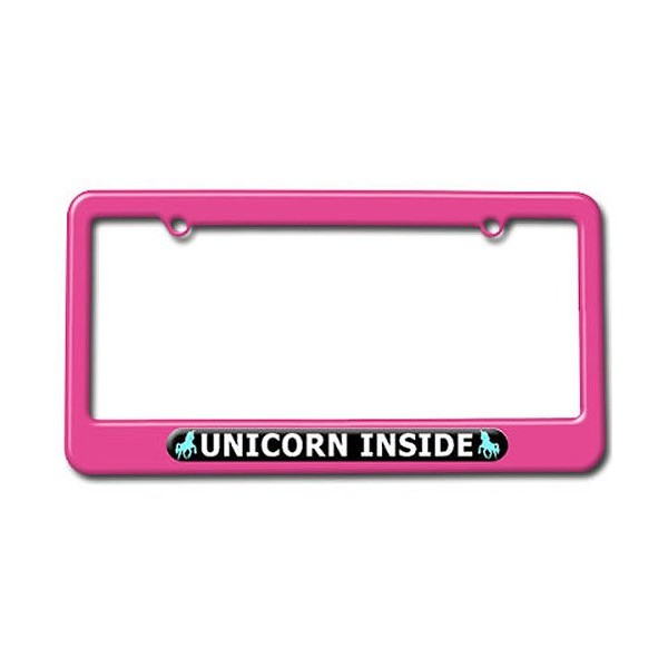 Graphics and More Unicorn Inside License Plate Tag Frame - Color Pink