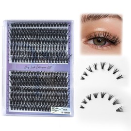 SUMFORMI lash cluster eyelash extensions 280pcs wispy eyelash cluster lashes wispy individual lashes cluster eyelashes cluster lashes natural cat eye cluster lashes D curl 8-16MM for Beginner 40D+50D
