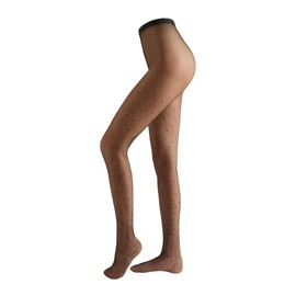 CALZEDONIA Woman's Rhinestone Fishnet Tights in Black, Size M/L