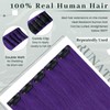 RUNATURE Clip in Hair Extensions Human Hair Purple Hair Extensions