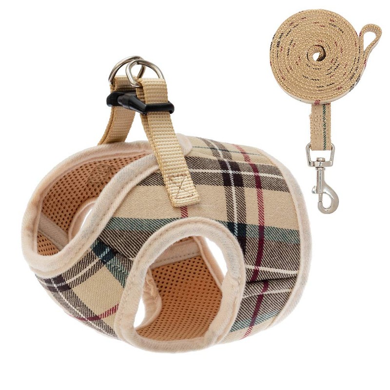 PUPTECK Soft Mesh Small Dog Harness with Leash - Basic