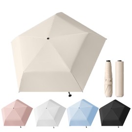 TVVTO Ultra Lightweight Folding Umbrella, 3.5 oz (99 g), Parasol, UV Protection, 100% Lightweight, Folding Umbrella, For Both Sunny and Rainy Weather, Fully Blackout, Heat Blocking, Convenient to