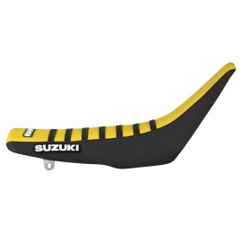 Enjoy MFG 1989-1992 SUZUKI RM 125 250 seat cover   BLACK/ YELLOW/BLACK #146 LOGO