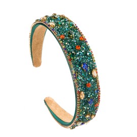 1 Piece Crystal Decorated Headbands Wide Rhinestone Hair Band Bling Diamond Hair Bands Non-Slip Pearl Headbands for Women