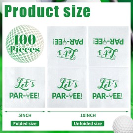 MotiMind 100 Pcs Golf Napkins 5x5" Let's Par-tee Disposable Golf Cocktail Napkins Hole in One First Napkins Golf Beverage Paper Napkins for Golf Themed Birthday Party Sports Party Supplies Decor