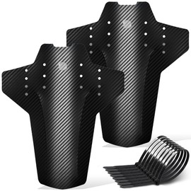 FETESNICE Pack of 2 MTB Mudguard Bicycle Mudguards Mountain Bike 29 Inch Carbon Fibre Texture Front and Rear Universal Sport Mountain Bike Bicycle Mudguard with 10 Cable Ties (Colourful-C)