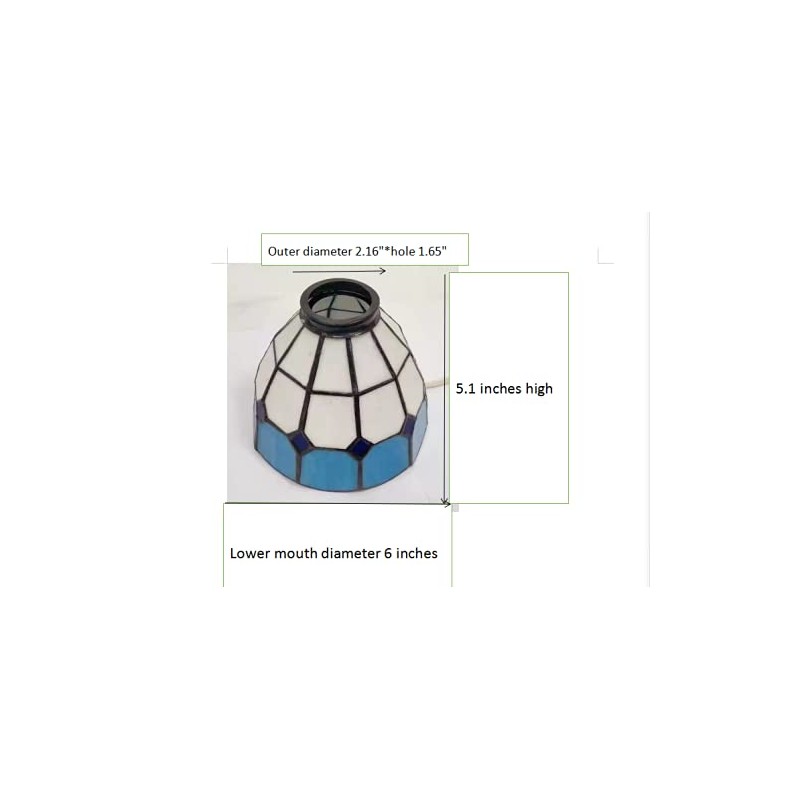 HUIMEIJU Glass single lampshade 2PCS set Blue glass fan lamp,