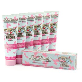 Dr. Bauer's Lovely Friends Zahnpasta mit Glitzer Motiven, viele tolle Geschmacksrichtungen, Zahncreme für Kinder und Erwachsene, nachhaltiger Verpackung, 90ml pro Tube PRINCESS 6er Pack (6x 90ml)