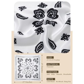 CHLINS 35” Square Silk Scarf for Women Satin Head Scarf Hair Bandanas Neck Scarf Hair Wrap for Handbags Accessories