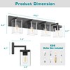 Danshinro Bathroom Vanity Light, Square Design 4 Lights Morden Bathroom