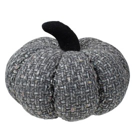 Northlight Gray Synthetic Knitted Fall Harvest Pumpkin Tabletop (7.5") - 1 Pc. - Charming & Durable, Ideal for Thanksgiving & Autumn Festivities