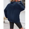Fisoew Womens Oversized Sweatshirts Casual Collared V Neck Long Sleeve
