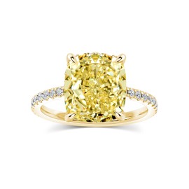 RODIFFY 4CT Cushion Cut Promise Ring for Women,White/Yellow Stone Ring,925 Sterling Silver 18K Yellow/White/Rose Gold Plated Engagement Ring, 6.5, Sterling Silver, Cubic Zirconia